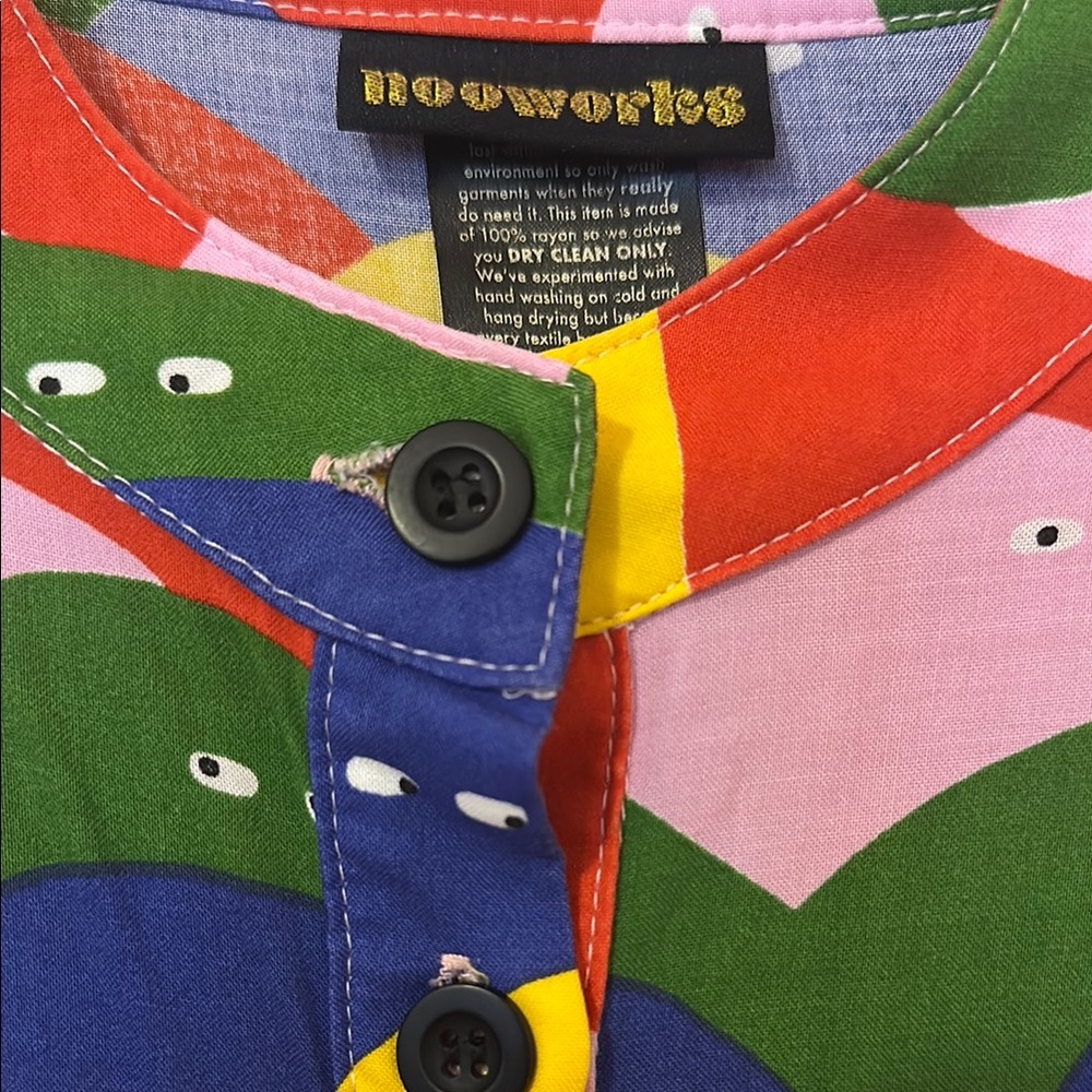 Nooworks Rainbow Lumps Ruffled Maxidress Medium - Picture 3 of 6